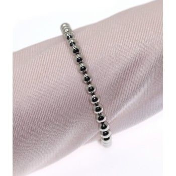 NSA|bracelet all silver 925 balls large spheres 5mm full 17 cm women