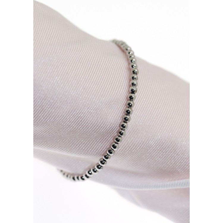 NSA|925 silver bracelet, 3mm solid balls, various sizes, anklet