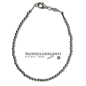 NSA|925 silver bracelet, 3mm solid balls, various sizes, anklet