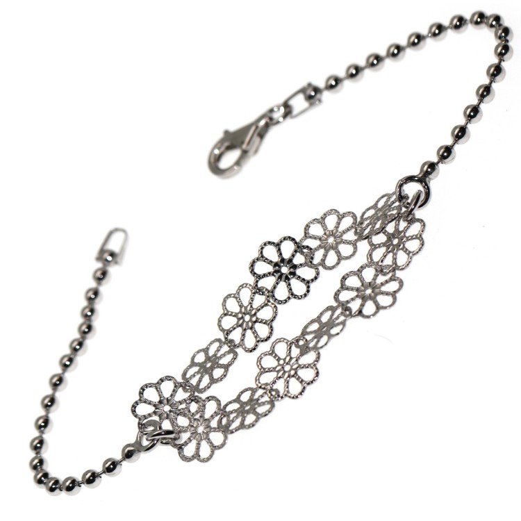 NonSoloArgenti|925 Silver: complete filigree Flowers Necklace Earrings and Bracelet balls