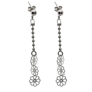 NonSoloArgenti|925 Silver: complete filigree Flowers Necklace Earrings and Bracelet balls