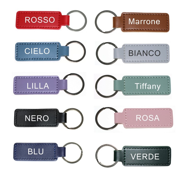 NSA|Key ring for men and women in vegan polyurethane leather with personalized engraving