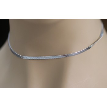 NSA|silver color collar choker necklace size 35+5 for women
