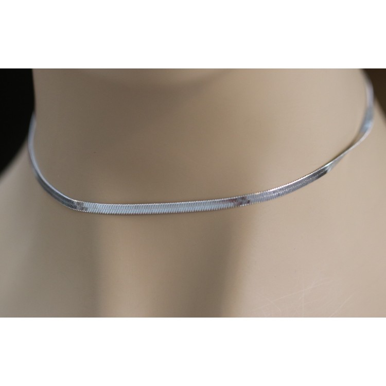 NSA|collana choker collare snake piatto argento misura 35+5 per donna