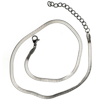 NSA|silver color collar choker necklace size 35+5 for women