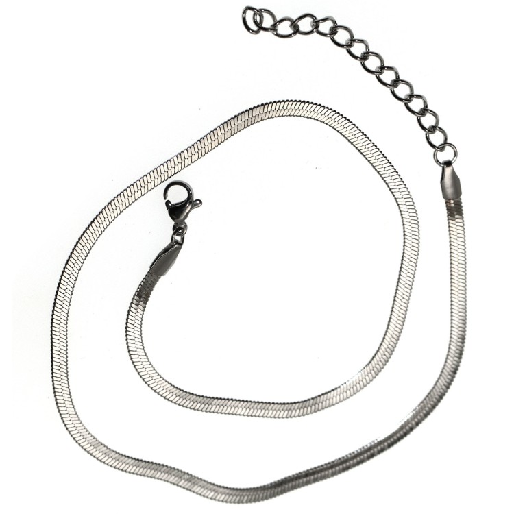 NSA|silver color collar choker necklace size 35+5 for women