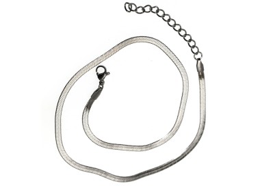 NSA|collana choker collare snake piatto argento misura 35+5 per donna