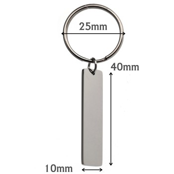 NSA|steel key ring with 40x10 man and woman engraving NonSoloArgenti