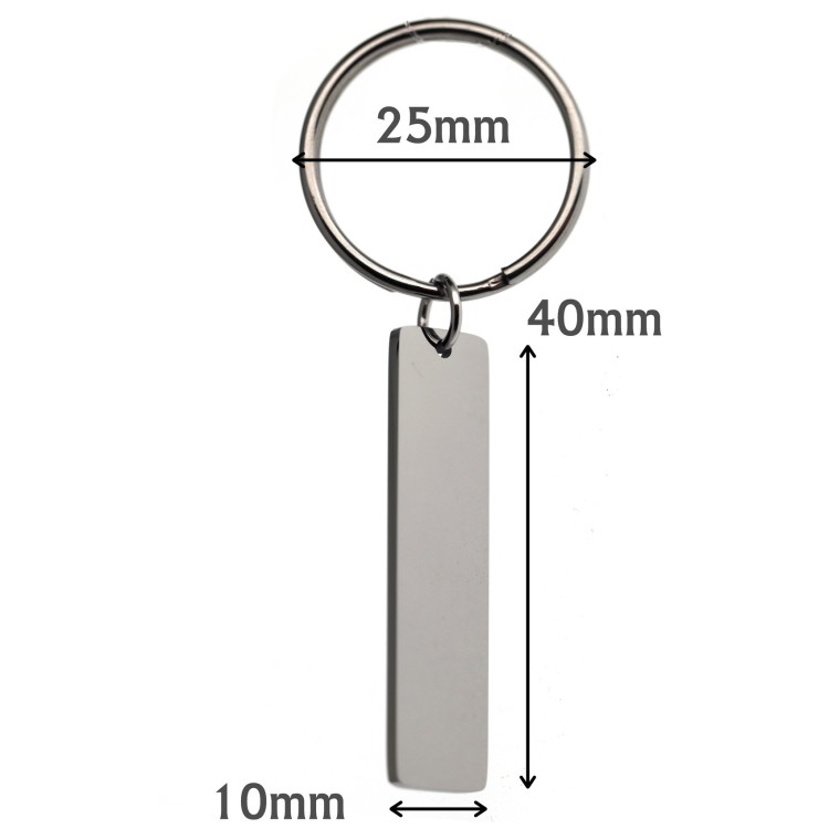 NSA|steel key ring with 40x10 man and woman engraving NonSoloArgenti