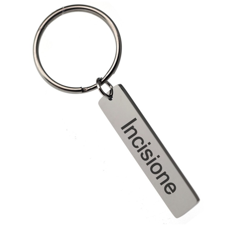 NSA|steel key ring with 40x10 man and woman engraving NonSoloArgenti