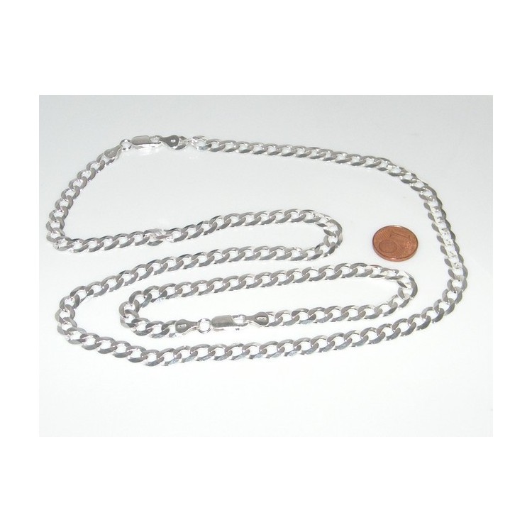 NSA|ARGENTO 925 : Collana e Bracciale uomo catena grumetta 6,5 mm massiccia piena diamantata