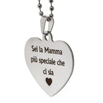 NSA|bag pendant, key ring, personalized written steel heart necklace