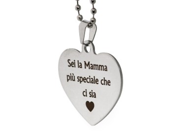 NSA|bag pendant, key ring, personalized written steel heart necklace