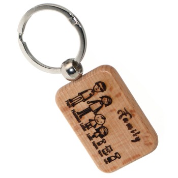 NonSoloArgenti|portachiavi famiglia 3 4 5 persone personalizzato legno regalo mamma papà incisione figure nomi marca NALBORI