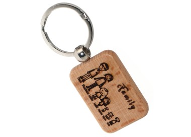NonSoloArgenti|portachiavi famiglia 3 4 5 persone personalizzato legno regalo mamma papà incisione figure nomi marca NALBORI