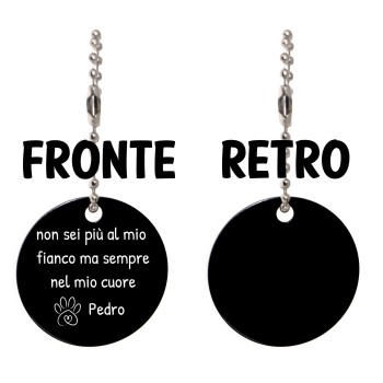 NonSoloArgenti |keychain bag pendant photo personalized writing commemorative phrase dog cat pets memorial loved ones