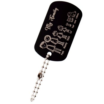 NSA|personalized black family key ring gift mum dad engraving figures names NonSoloArgenti Rome Italy