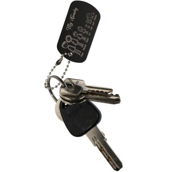 NSA|personalized black family key ring gift mum dad engraving figures names NonSoloArgenti Rome Italy