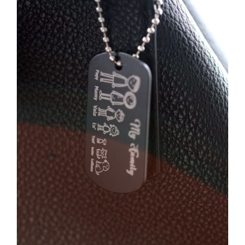 NSA|personalized black family key ring gift mum dad engraving figures names NonSoloArgenti Rome Italy