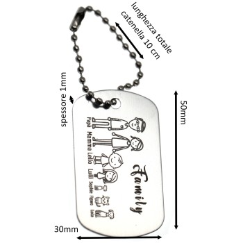 NSA|personalized silver family keyring gift mum dad engraving figures names