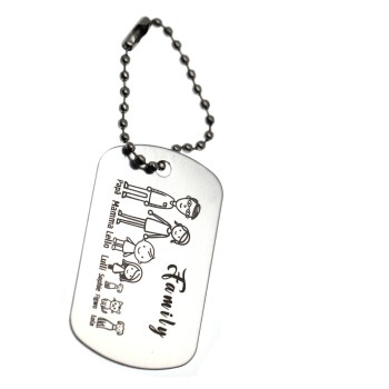 NSA|personalized silver family keyring gift mum dad engraving figures names