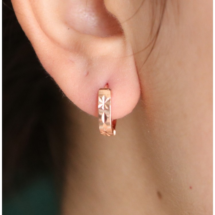NonSoloArgenti|rose gold plated 925 silver single earring for men