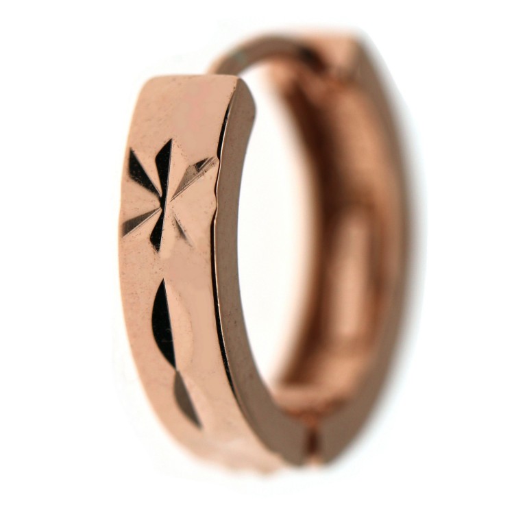 NonSoloArgenti| mono orecchino argento 925 placcato oro rosa scattino uno singolo da uomo