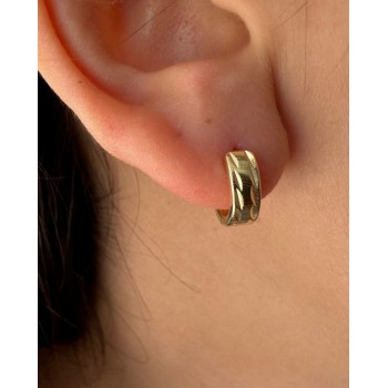 NSA|single earring in yellow gold plated 925 silver with diamond stud for men NonSoloArgenti