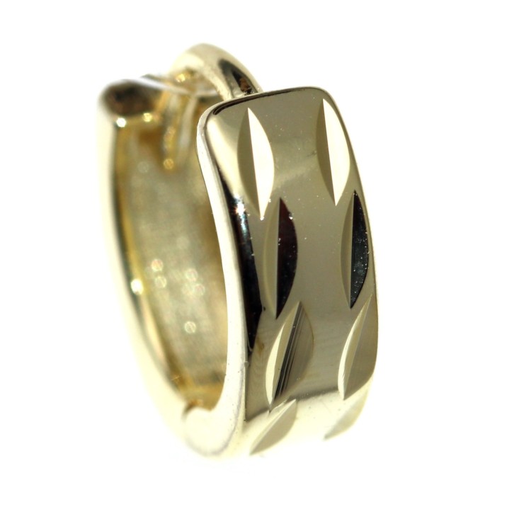 NSA|single earring in yellow gold plated 925 silver with diamond stud for men NonSoloArgenti