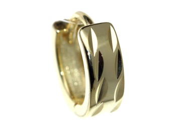 NSA|single earring in yellow gold plated 925 silver with diamond stud for men NonSoloArgenti