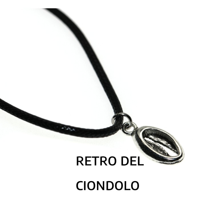 NSA|waxed cord necklace with small antique silver shell pendant for men and women