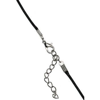 NSA|waxed cord necklace with small antique silver shell pendant for men and women