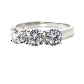 NSA|NALBORI anello trilogy argento 925 con zirconi bianchi da 0,5