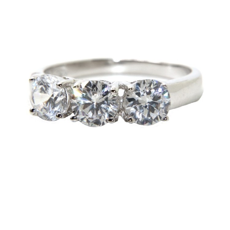 NSA|NALBORI anello trilogy argento 925 con zirconi bianchi da 0,5