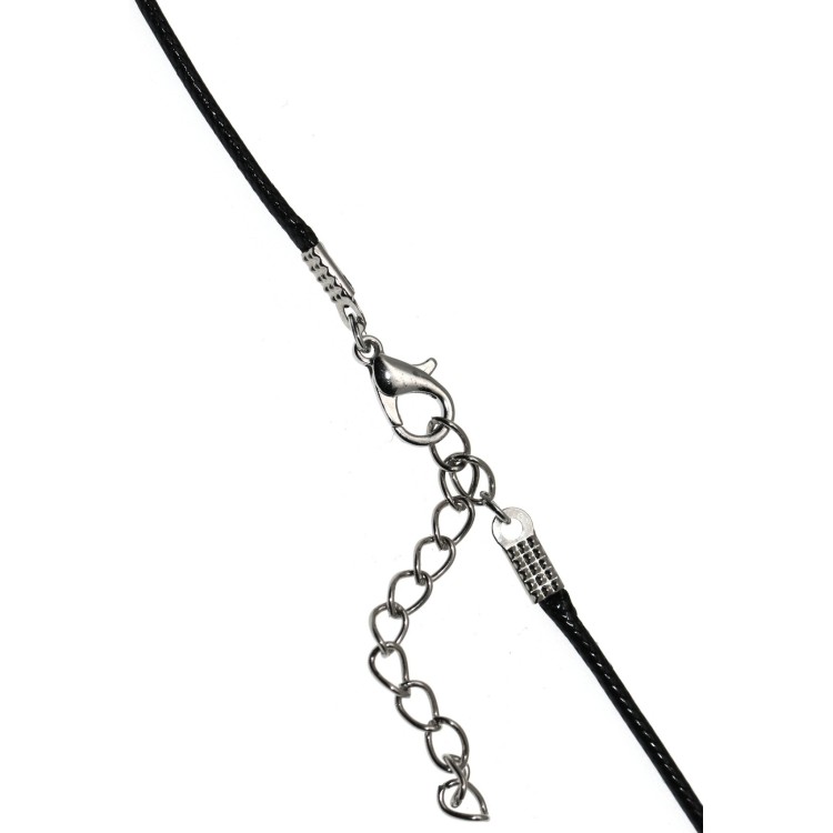 NSA|costume jewelry: waxed cord necklace with antiqued silver pendant knuckle dusters punchers man woman