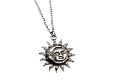 NSA|all steel necklace with moon and sun pendant