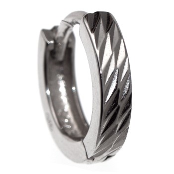 NSA|single earring 925 silver diamond 2 rows snap man