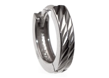 NSA|single earring 925 silver diamond 2 rows snap man