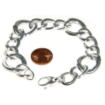 NSA|Woman bracelet in 925 sterling silver with rhodium not oval large measure 17,00 cm