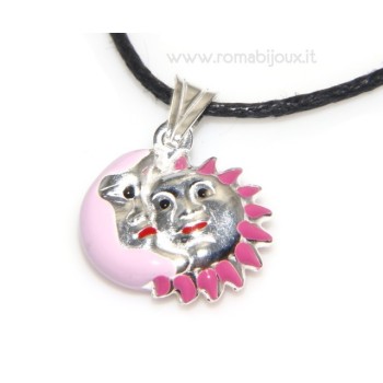 NSA|silver pendant good luck moon star