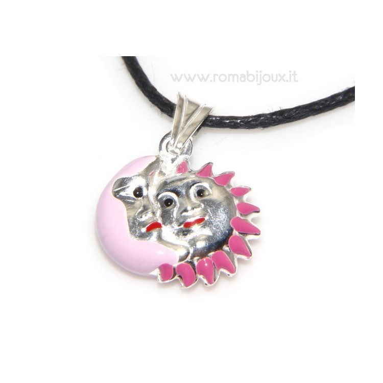 NSA|silver pendant good luck moon star