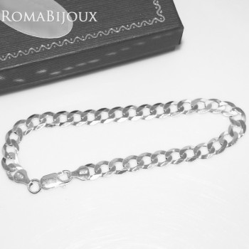 NSA|ARGENTO 925 : Collana e Bracciale uomo catena grumetta 6,5 mm massiccia piena diamantata