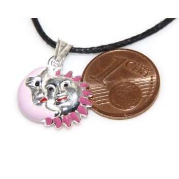 NSA|silver pendant good luck moon star