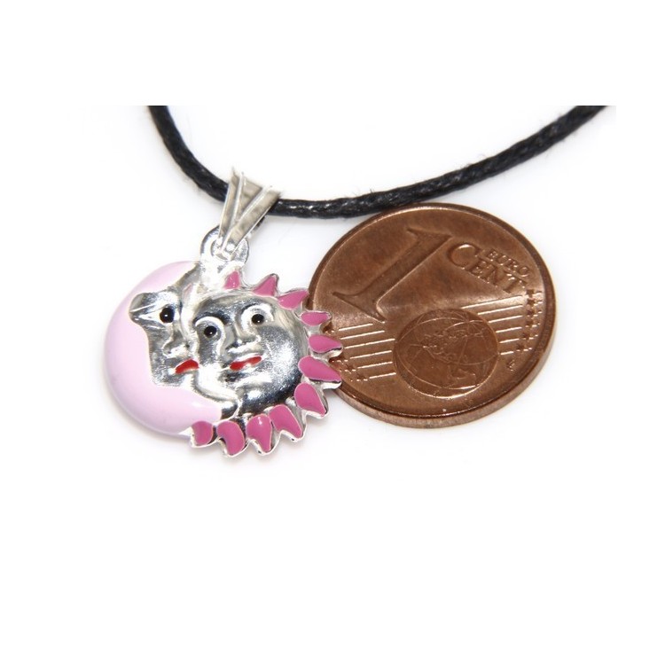 NSA|silver pendant good luck moon star