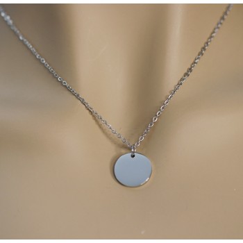 NonSoloArgenti |collana acciaio cerchio incisione personalizzata mm15 donna