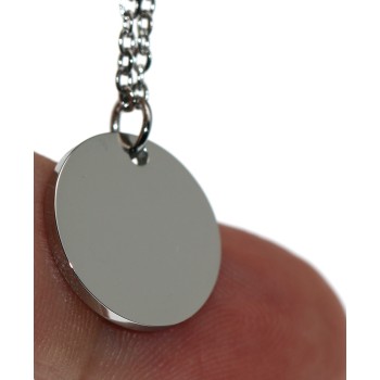 NonSoloArgenti |collana acciaio cerchio incisione personalizzata mm15 donna