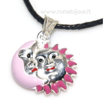 NSA|silver pendant good luck moon star