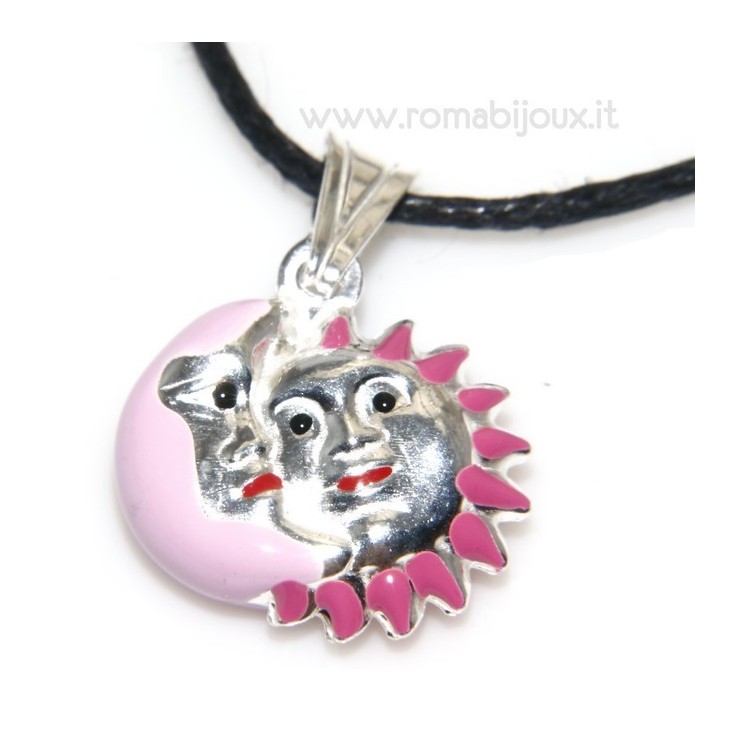 NSA|silver pendant good luck moon star