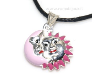 NSA|silver pendant good luck moon star