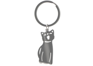 NonSoloArgenti |keychain cat kitten steel with feline name free engraving
